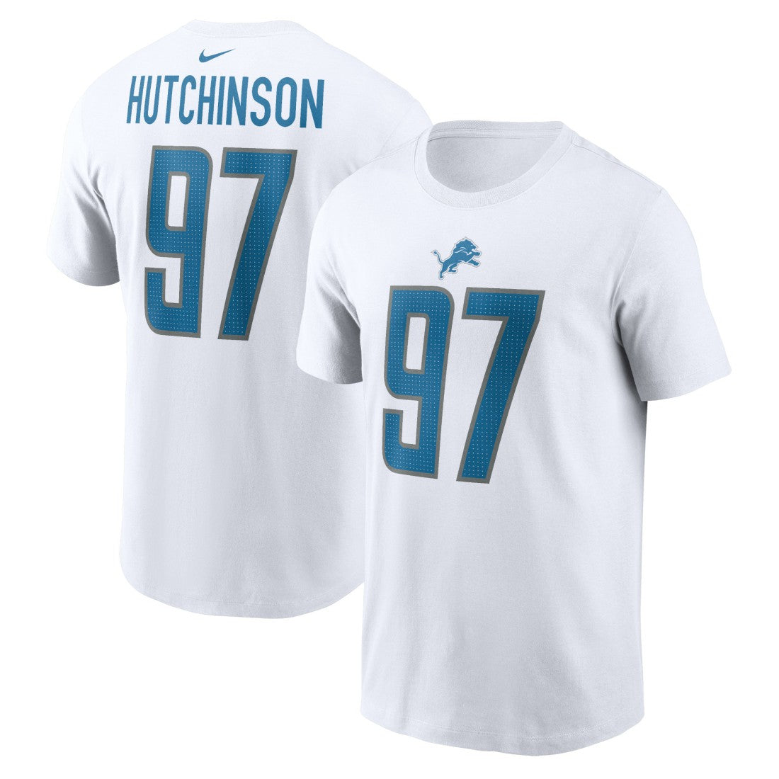 Aidan Hutchinson Detroit Lions Player Name & Number T-Shirt - White T-shirts