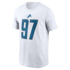 Aidan Hutchinson Detroit Lions Player Name & Number T-Shirt - White T-shirts