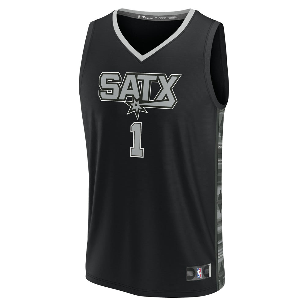 Victor Wembanyama San Antonio Spurs Fast Break Player Jersey Statement Edition Black - Fanatics