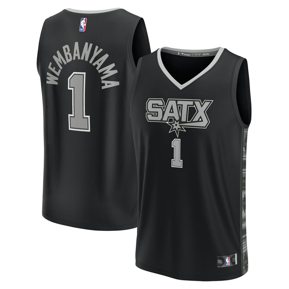 Victor Wembanyama San Antonio Spurs Youth Fast Break Player Jersey Statement Edition Black - Fanatics