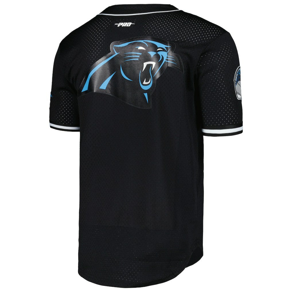 Bryce Young Carolina Panthers Pro Standard Mesh Baseball Button-Up T-Shirt - Black T-shirts