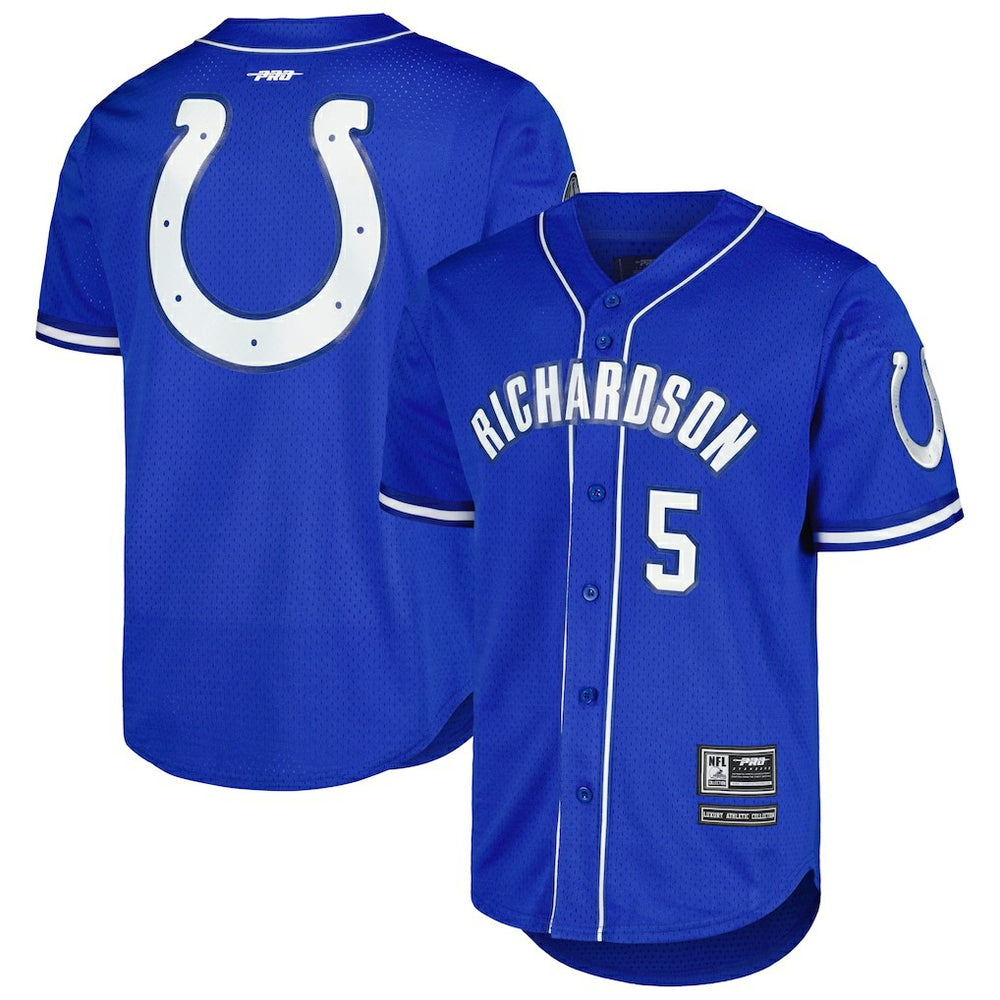Anthony Richardson Indianapolis Colts Pro Standard Mesh Baseball Button-Up T-Shirt - Royal T-shirts