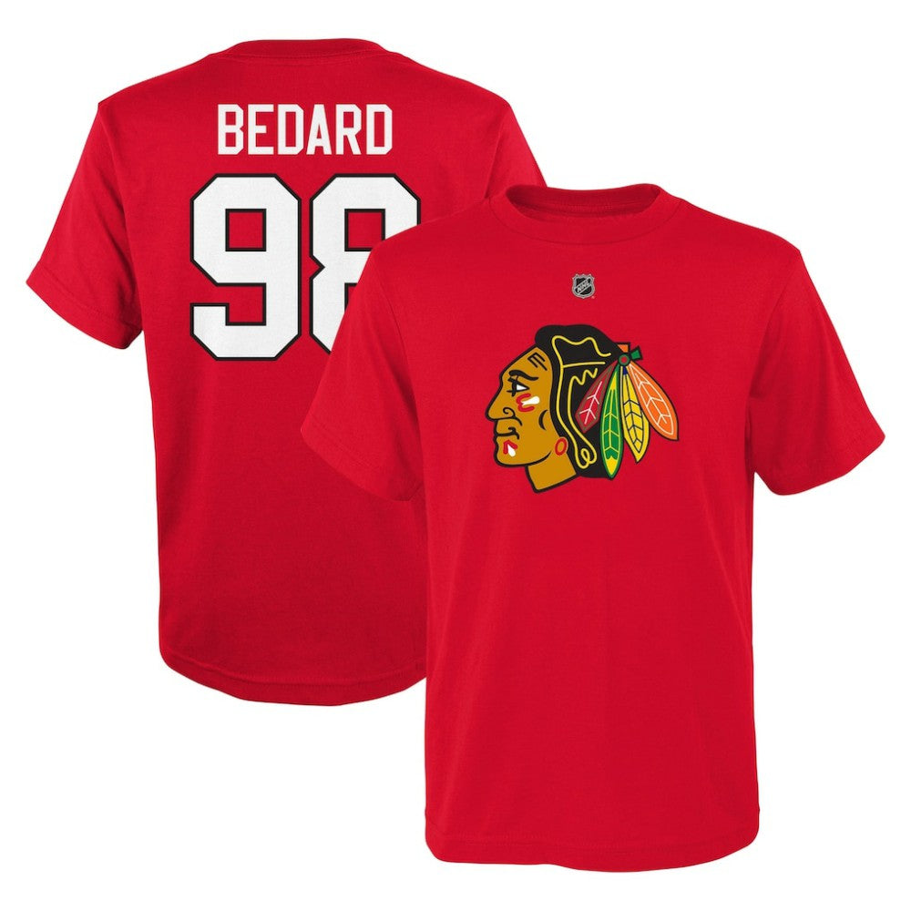 Connor Bedard Chicago Blackhawks Preschool Authentic Stack Name & Number T-Shirt - Red | US 200374189