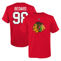 Connor Bedard Chicago Blackhawks Preschool Authentic Stack Name & Number T-Shirt - Red | US 200374189