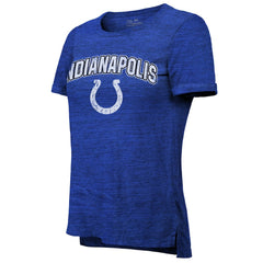 Indianapolis Colts Majestic Threads Women's Indiana Nights Alternate Tri-Blend Boyfriend T-Shirt - Heather Blue T-shirts