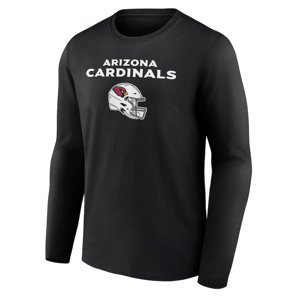 Arizona Cardinals Personalized Name & Number Team Wordmark Long Sleeve T-Shirt - Black T-shirts