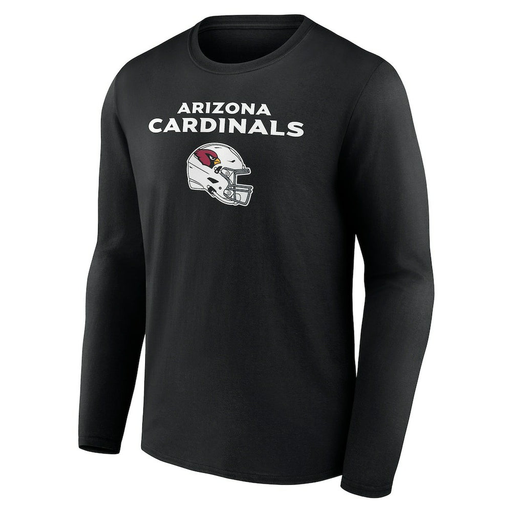 Arizona Cardinals Personalized Name & Number Team Wordmark Long Sleeve T-Shirt - Black T-shirts