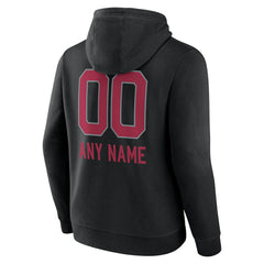Arizona Cardinals Personalized Name & Number Team Wordmark Pullover Hoodie - Black Hoodies
