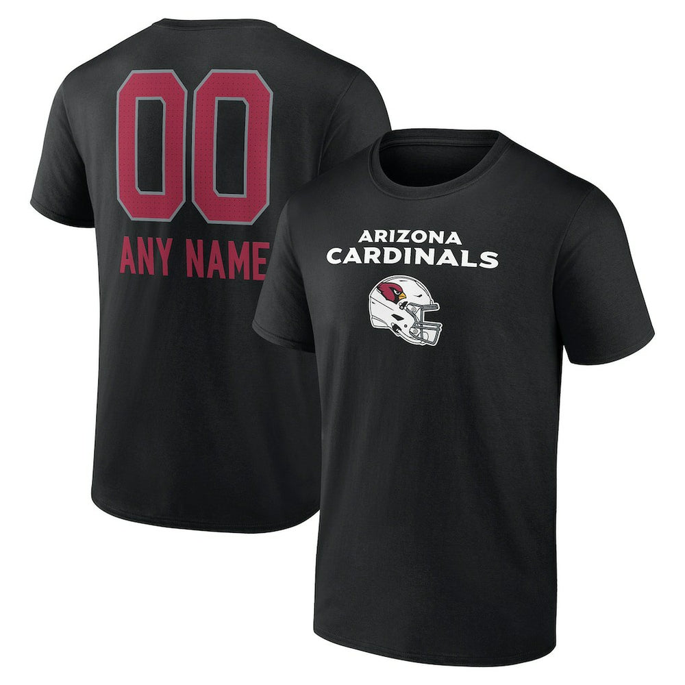 Arizona Cardinals Personalized Name & Number Team Wordmark T-Shirt - Black T-shirts