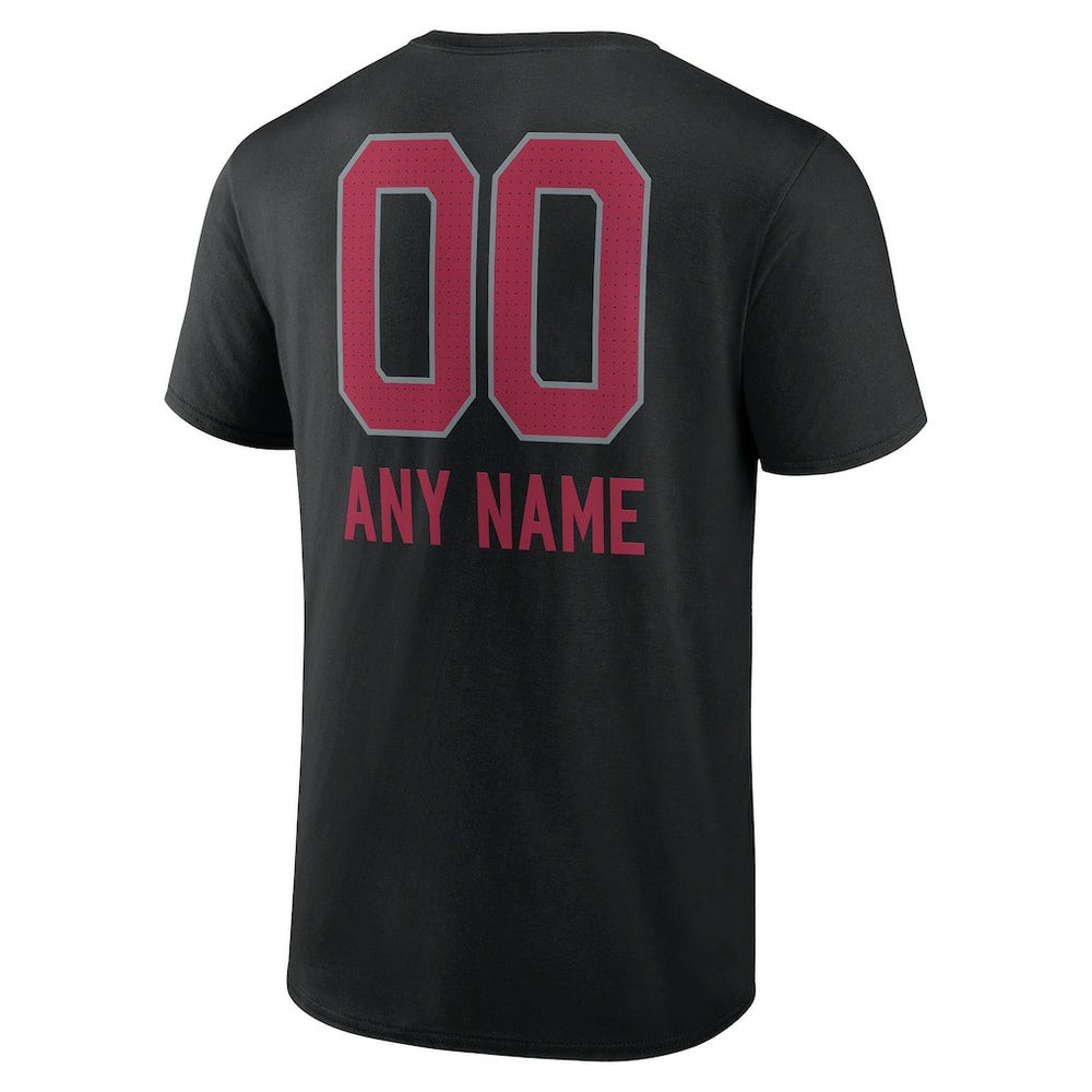 Arizona Cardinals Personalized Name & Number Team Wordmark T-Shirt - Black T-shirts