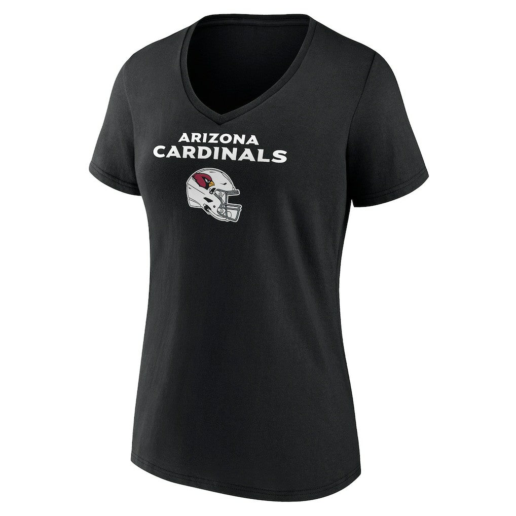 Arizona Cardinals Women's Personalized Name & Number Team Wordmark V-Neck T-Shirt - Black T-shirts
