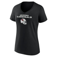 Arizona Cardinals Women's Personalized Name & Number Team Wordmark V-Neck T-Shirt - Black T-shirts