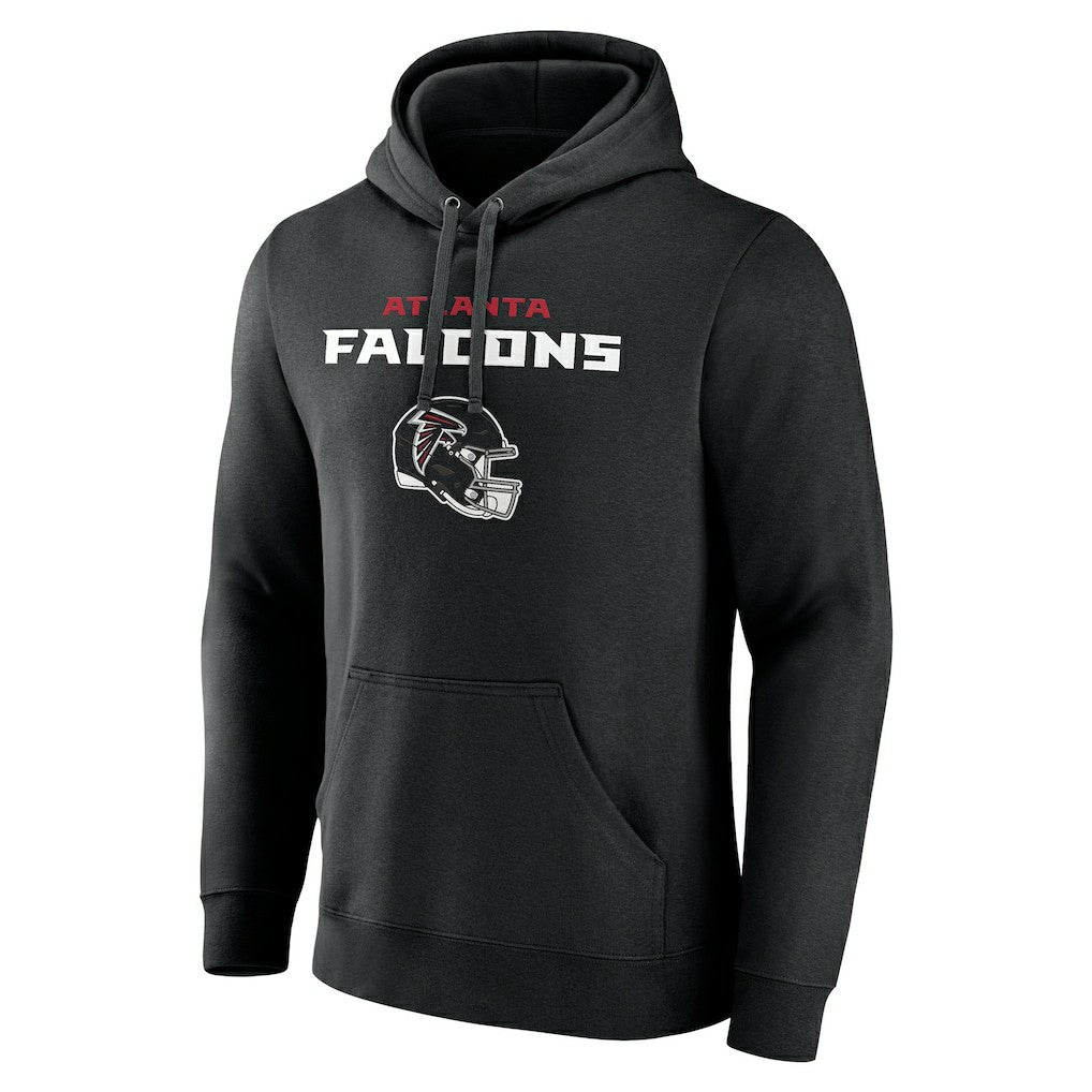Atlanta Falcons Personalized Name & Number Team Wordmark Pullover Hoodie - Black Hoodies