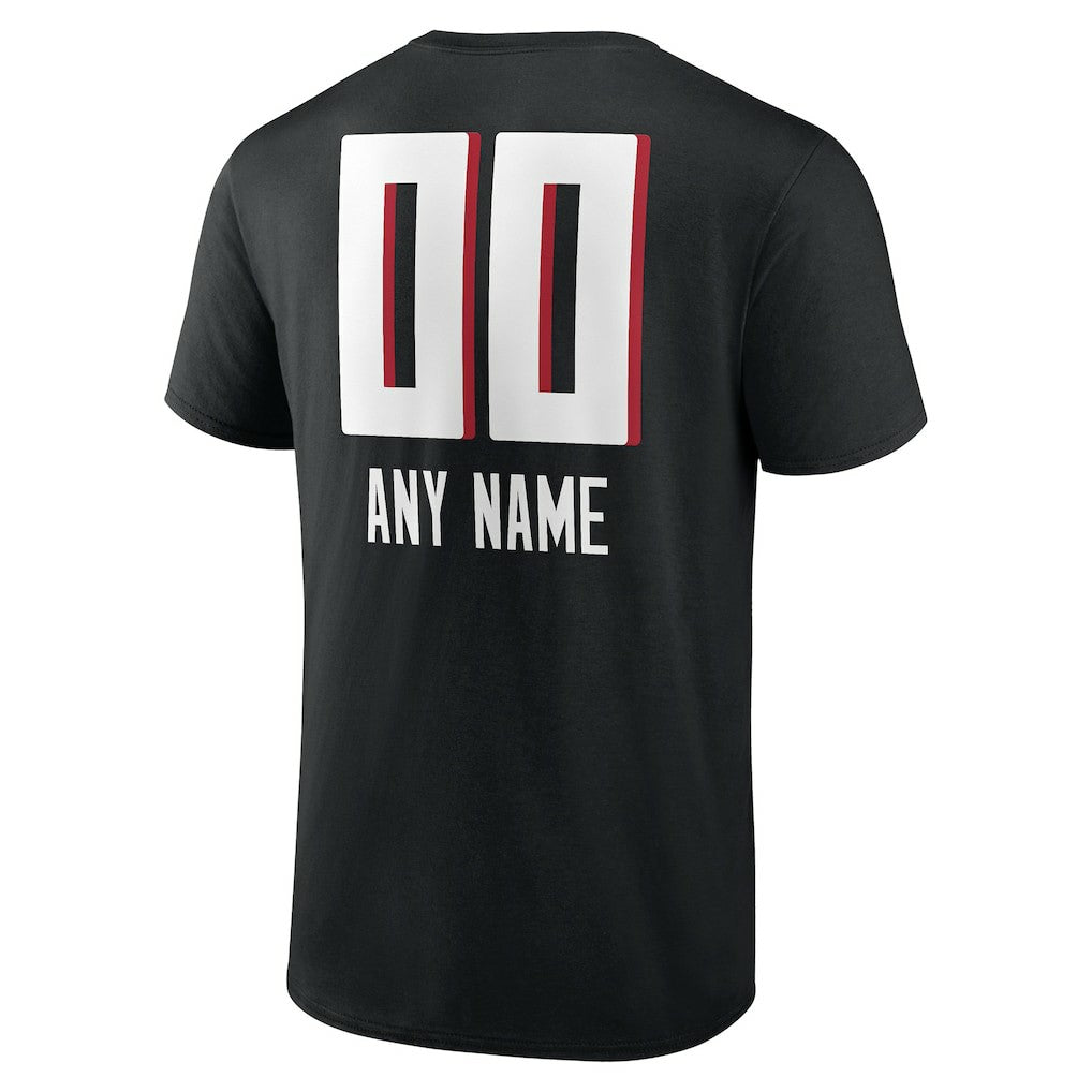 Atlanta Falcons Personalized Name & Number Team Wordmark T-Shirt - Black T-shirts