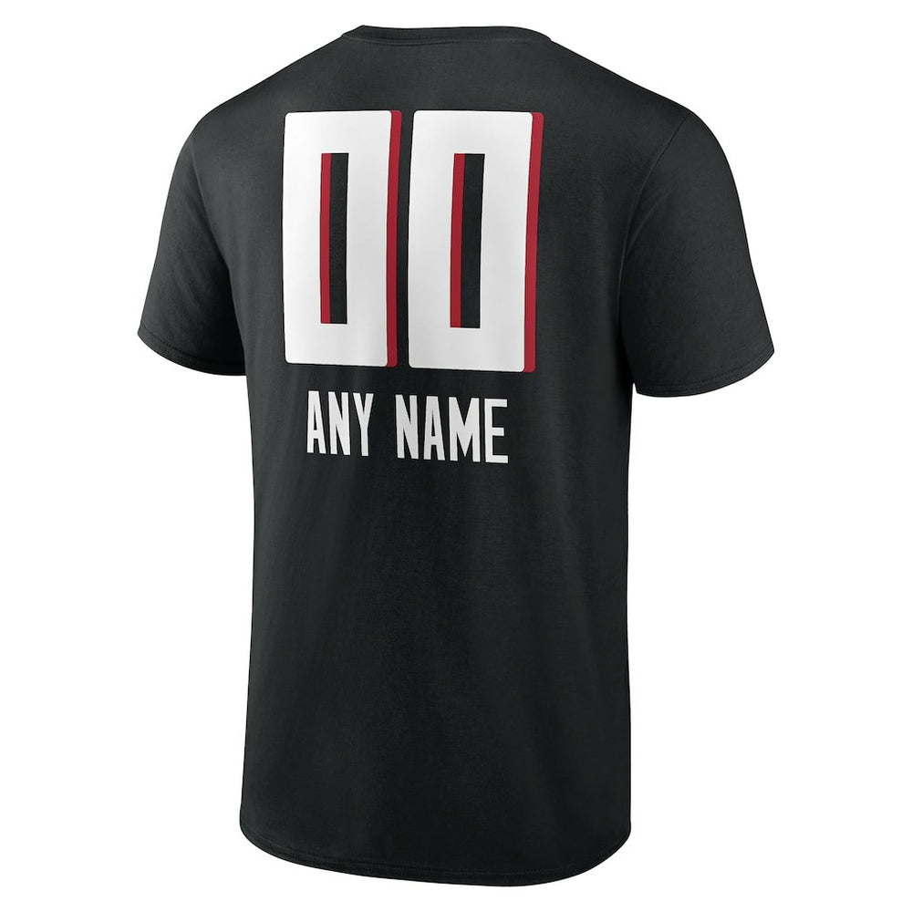 Atlanta Falcons Personalized Name & Number Team Wordmark T-Shirt - Black T-shirts