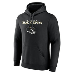 Baltimore Ravens Personalized Name & Number Team Wordmark Pullover Hoodie - Black Hoodies