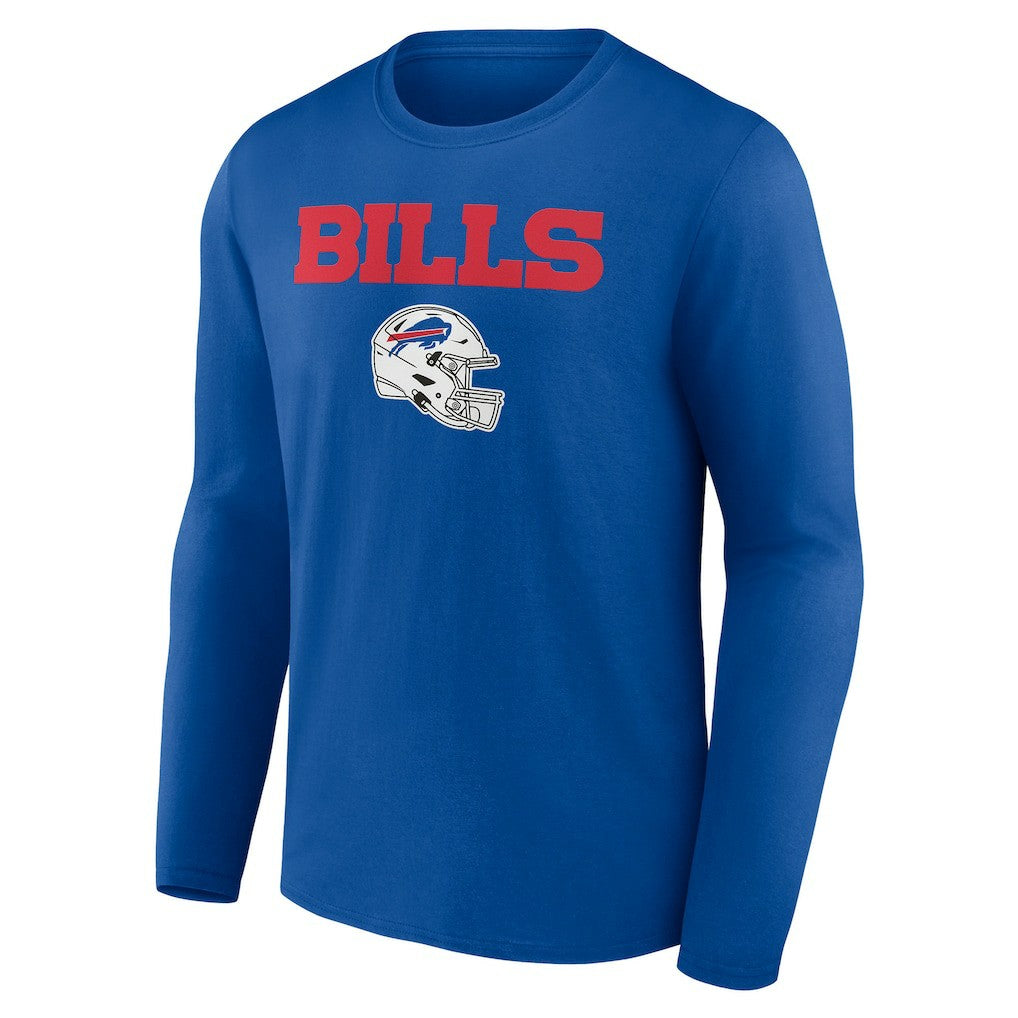 Buffalo Bills Personalized Name & Number Team Wordmark Long Sleeve T-Shirt - Royal T-shirts