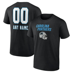 Carolina Panthers Personalized Name & Number Team Wordmark T-Shirt - Black T-shirts