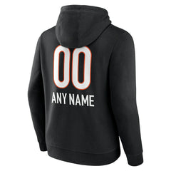 Cincinnati Bengals Personalized Name & Number Team Wordmark Pullover Hoodie - Black Hoodies