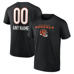 Cincinnati Bengals Personalized Name & Number Team Wordmark T-Shirt - Black T-shirts