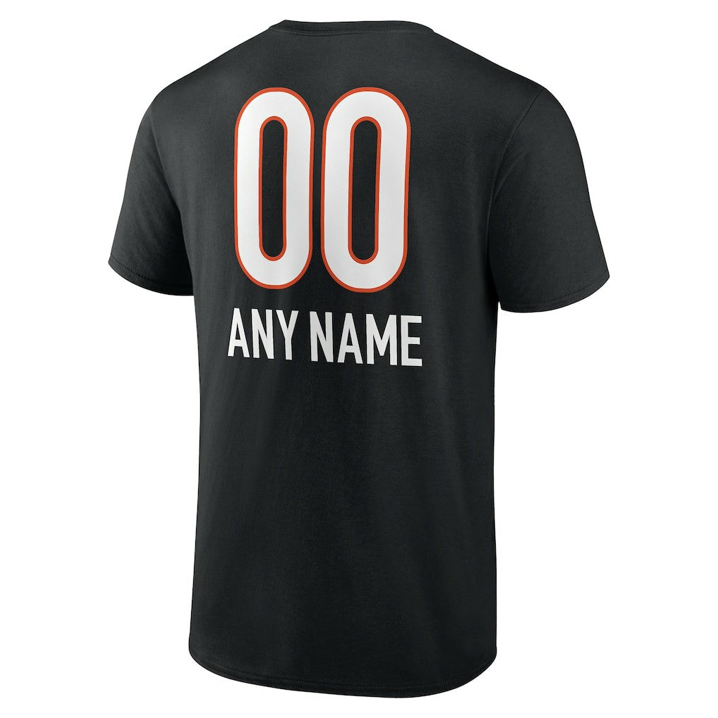 Cincinnati Bengals Personalized Name & Number Team Wordmark T-Shirt - Black T-shirts