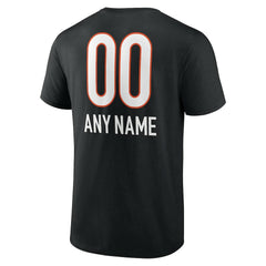 Cincinnati Bengals Personalized Name & Number Team Wordmark T-Shirt - Black T-shirts