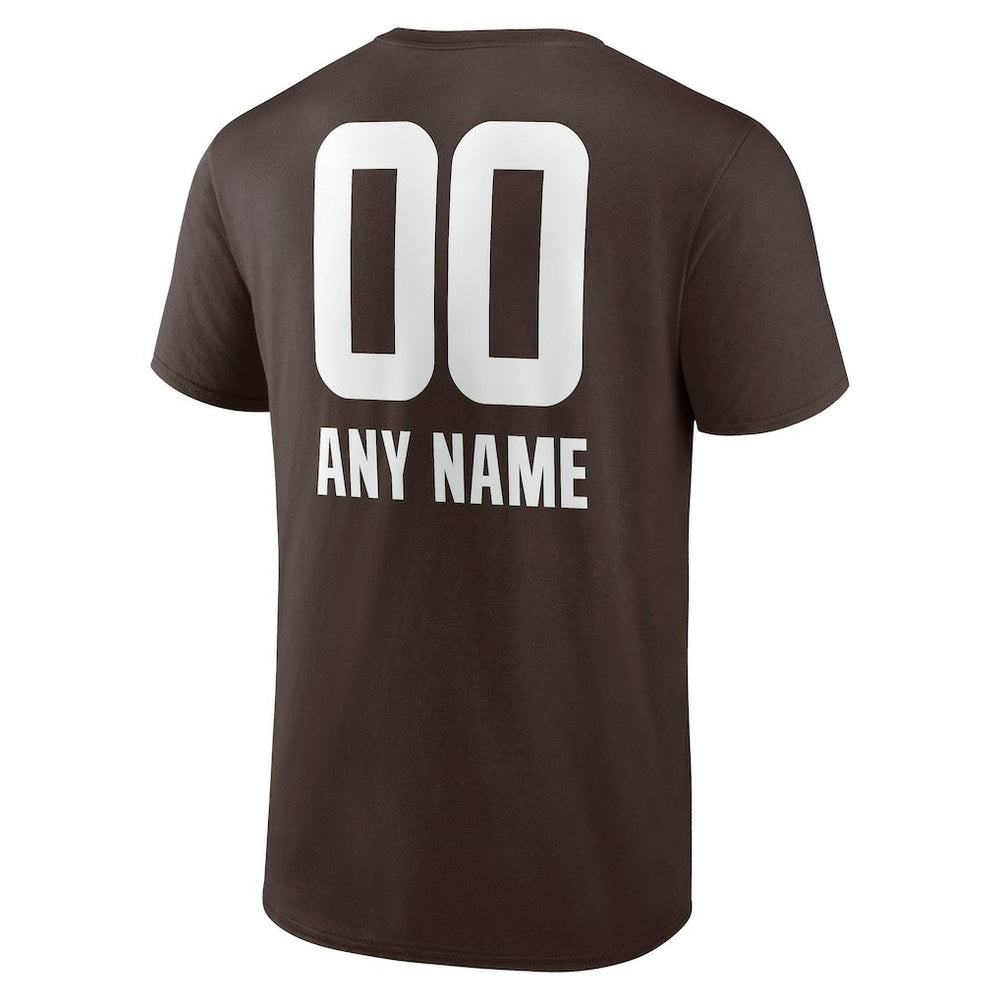Cleveland Browns Personalized Name & Number Team Wordmark T-Shirt - Brown T-shirts
