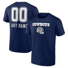 Dallas Cowboys Personalized Name & Number Team Wordmark T-Shirt - Navy T-shirts