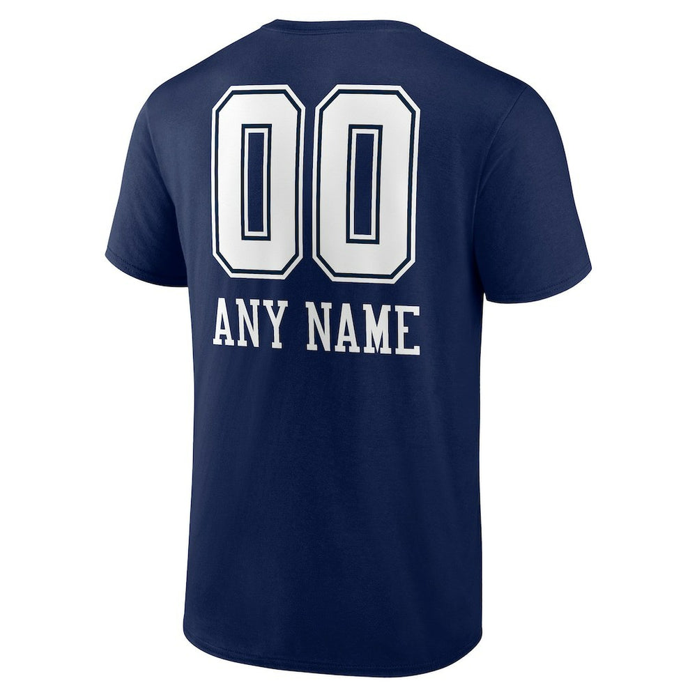 Dallas Cowboys Personalized Name & Number Team Wordmark T-Shirt - Navy T-shirts
