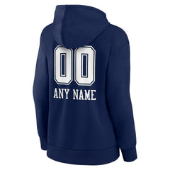 Dallas Cowboys Women's Personalized Name & Number Team Wordmark Pullover Hoodie - Navy Hoodies