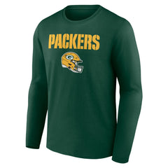 Green Bay Packers Personalized Name & Number Team Wordmark Long Sleeve T-Shirt - Green T-shirts
