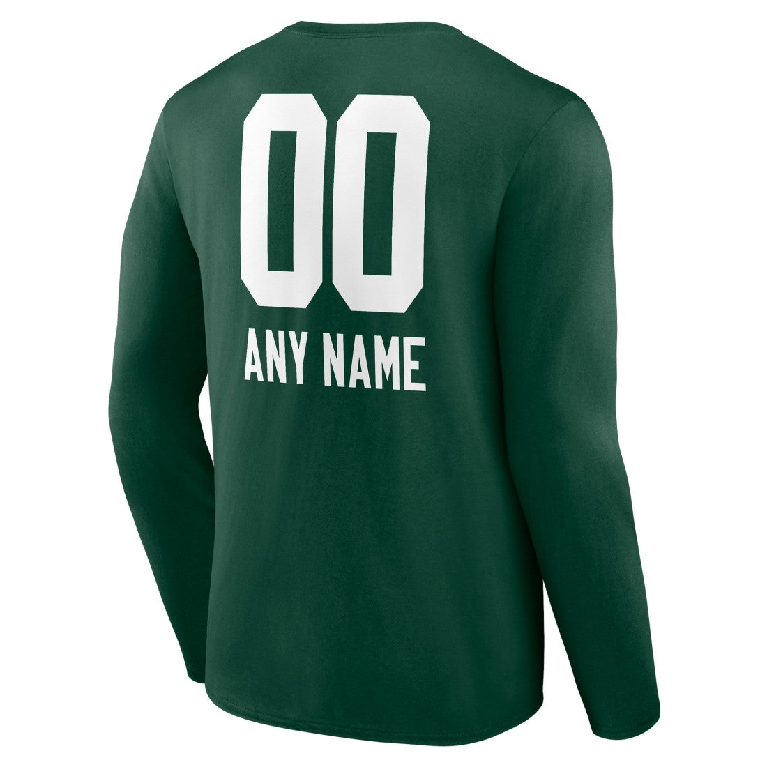 Green Bay Packers Personalized Name & Number Team Wordmark Long Sleeve T-Shirt - Green T-shirts