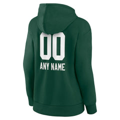 Green Bay Packers Women's Personalized Name & Number Team Wordmark Pullover Hoodie - Green Hoodies