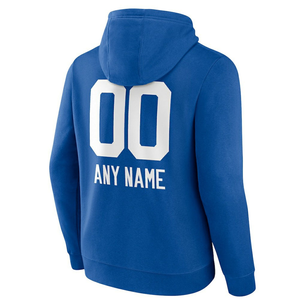 Indianapolis Colts Personalized Name & Number Team Wordmark Pullover Hoodie - Royal Hoodies