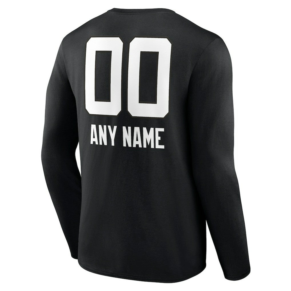 Jacksonville Jaguars Personalized Name & Number Team Wordmark Long Sleeve T-Shirt - Black T-shirts