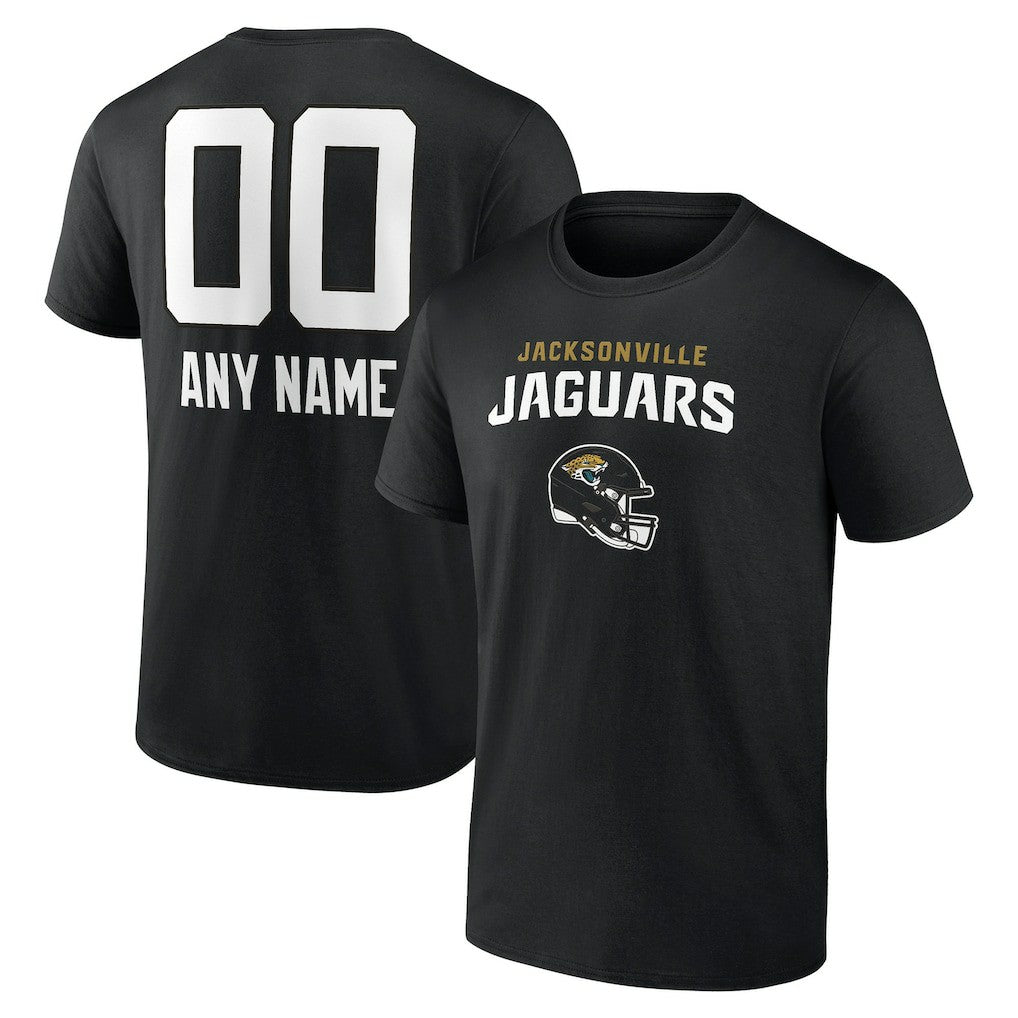 Jacksonville Jaguars Personalized Name & Number Team Wordmark T-Shirt - Black T-shirts