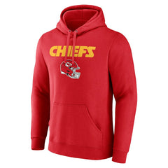 Kansas City Chiefs Personalized Name & Number Team Wordmark Pullover Hoodie - Red Hoodies