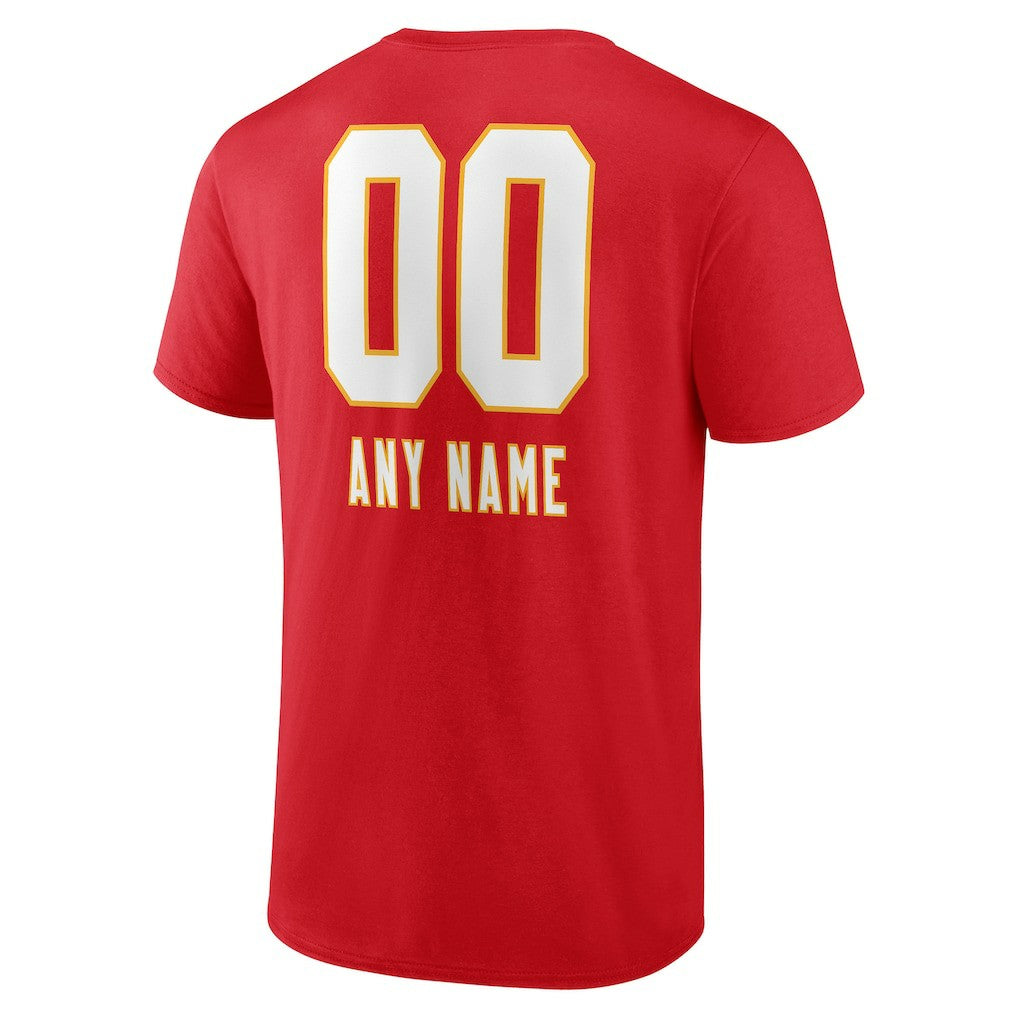 Kansas City Chiefs Personalized Name & Number Team Wordmark T-Shirt - Red T-shirts