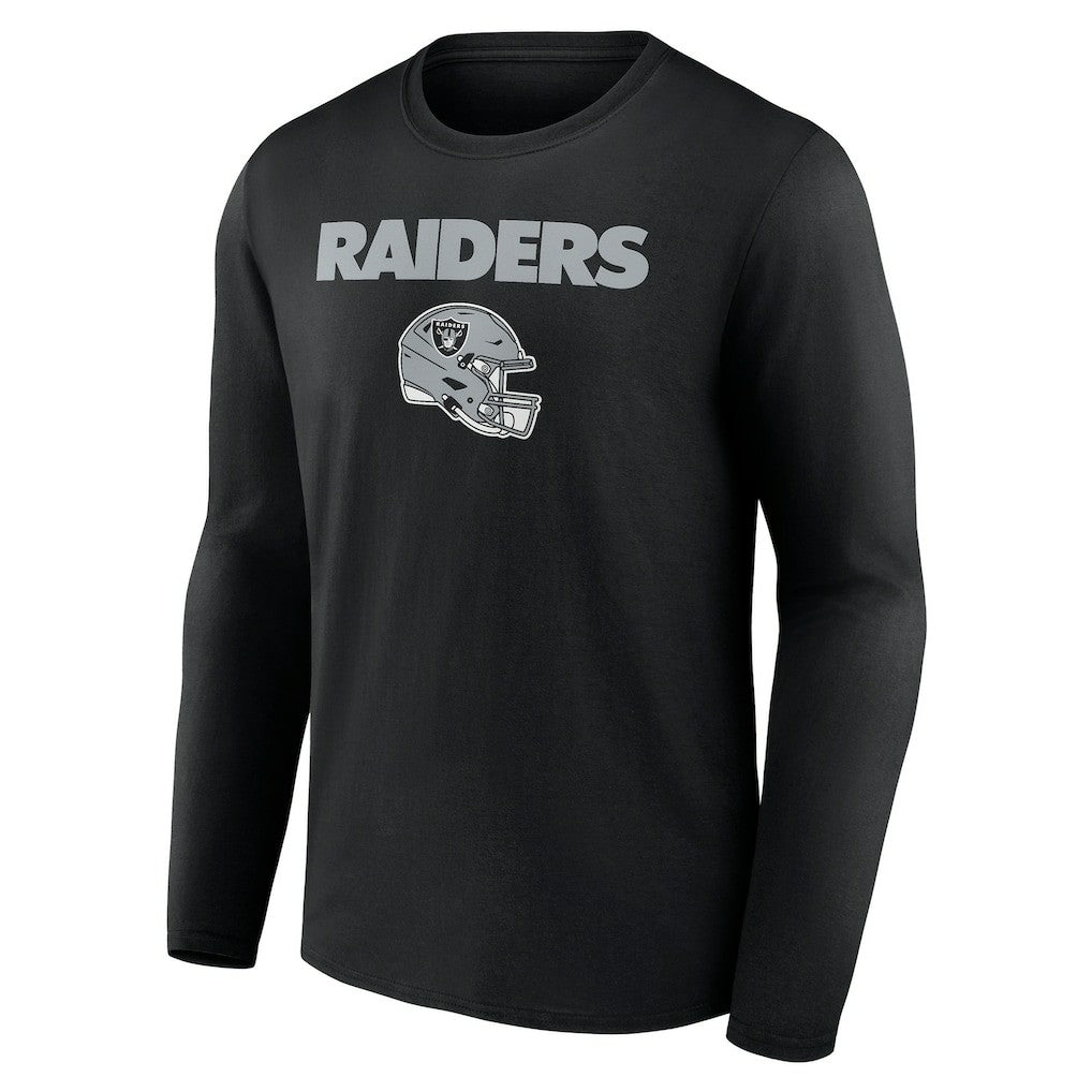 Las Vegas Raiders Personalized Name & Number Team Wordmark Long Sleeve T-Shirt - Black T-shirts