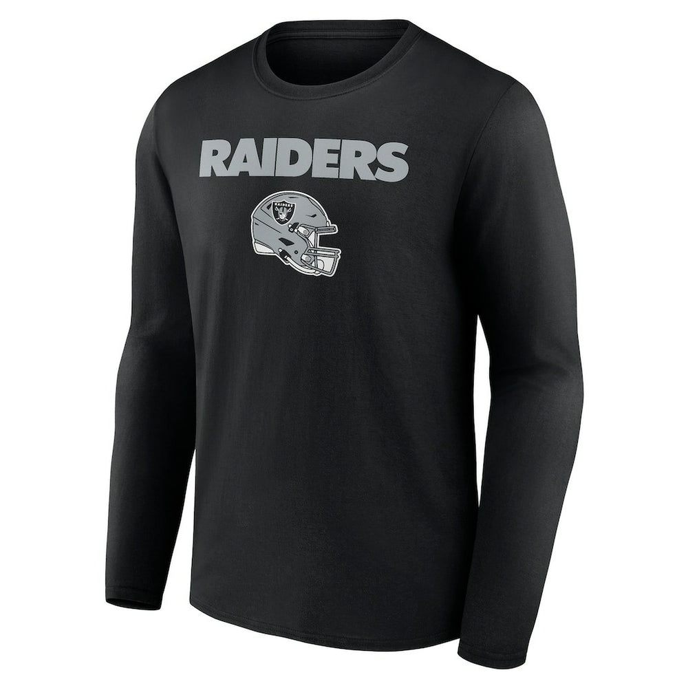 Las Vegas Raiders Personalized Name & Number Team Wordmark Long Sleeve T-Shirt - Black T-shirts