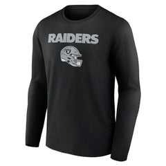 Las Vegas Raiders Personalized Name & Number Team Wordmark Long Sleeve T-Shirt - Black T-shirts