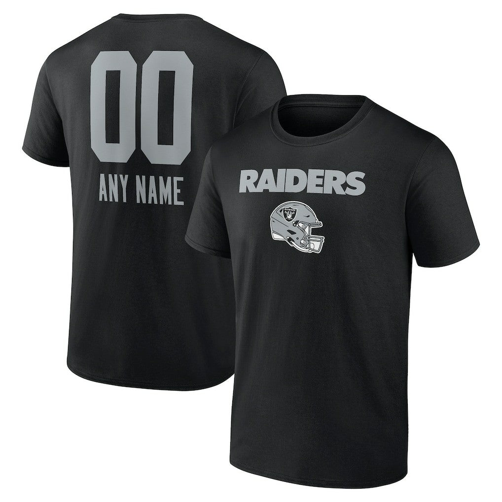 Las Vegas Raiders Personalized Name & Number Team Wordmark T-Shirt - Black T-shirts