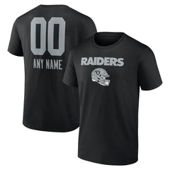 Las Vegas Raiders Personalized Name & Number Team Wordmark T-Shirt - Black T-shirts