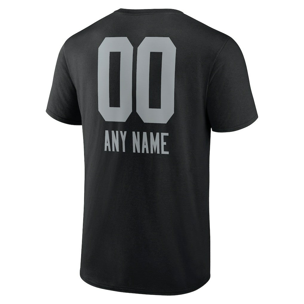 Las Vegas Raiders Personalized Name & Number Team Wordmark T-Shirt - Black T-shirts