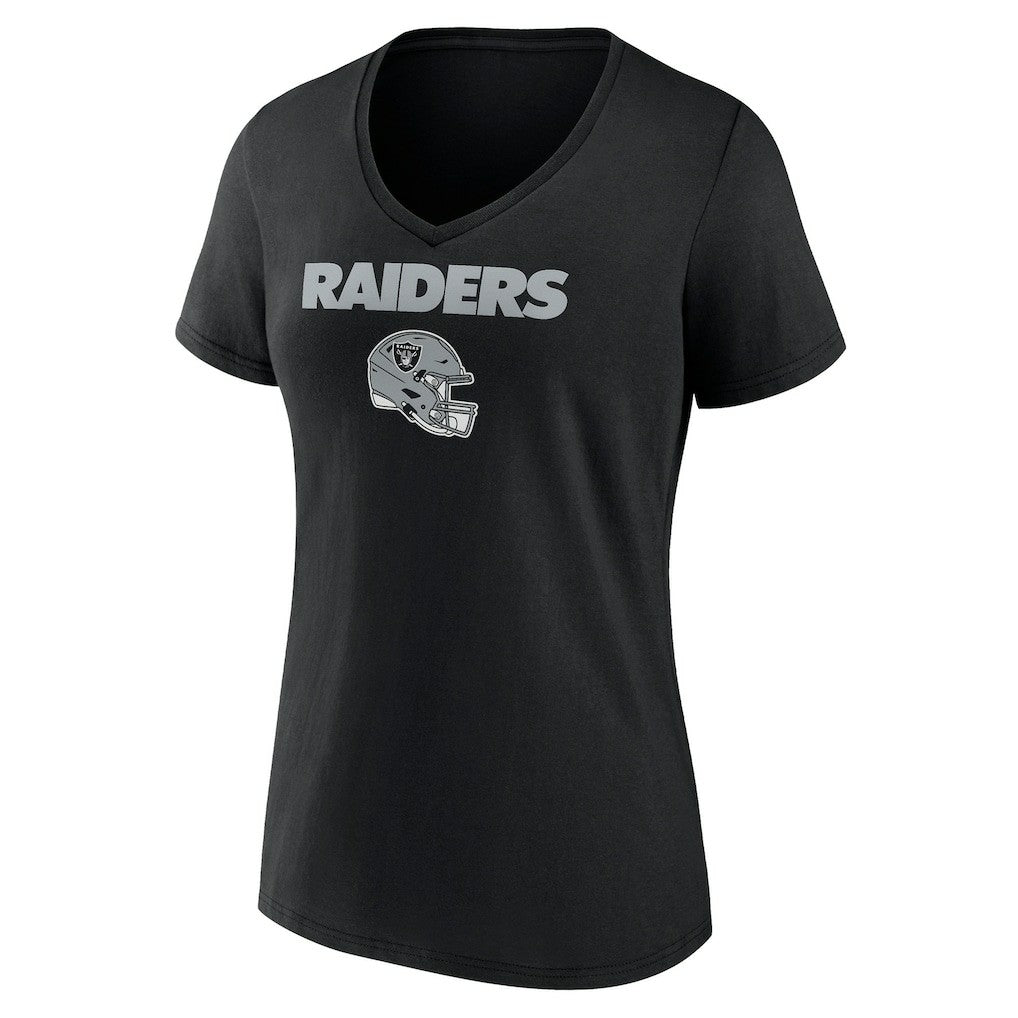 Las Vegas Raiders Women's Personalized Name & Number Team Wordmark V-Neck T-Shirt - Black T-shirts