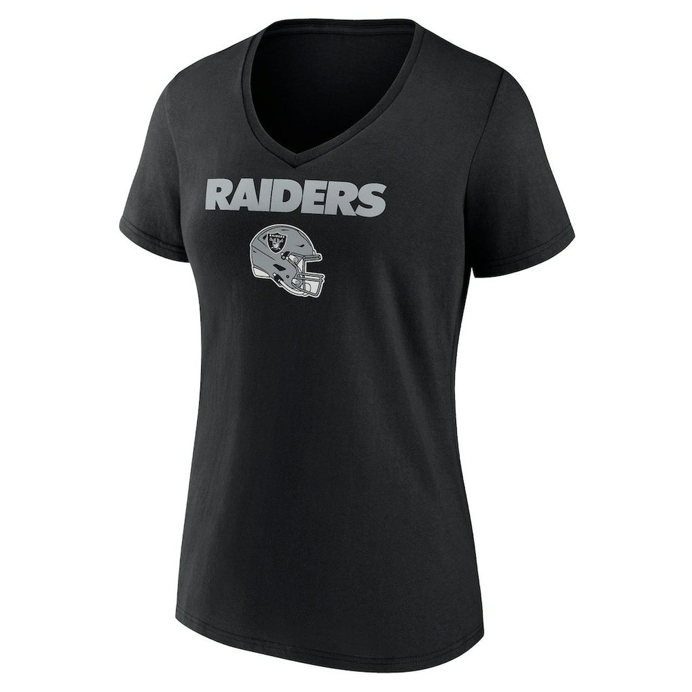 Las Vegas Raiders Women's Personalized Name & Number Team Wordmark V-Neck T-Shirt - Black T-shirts