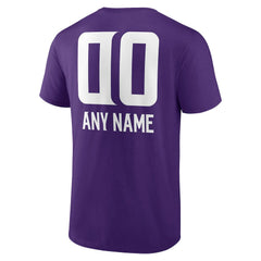 Minnesota Vikings Personalized Name & Number Team Wordmark T-Shirt - Purple T-shirts