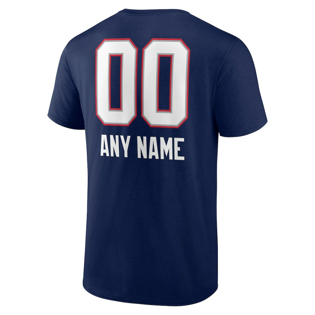 New England Patriots Personalized Name & Number Team Wordmark T-Shirt - Navy T-shirts