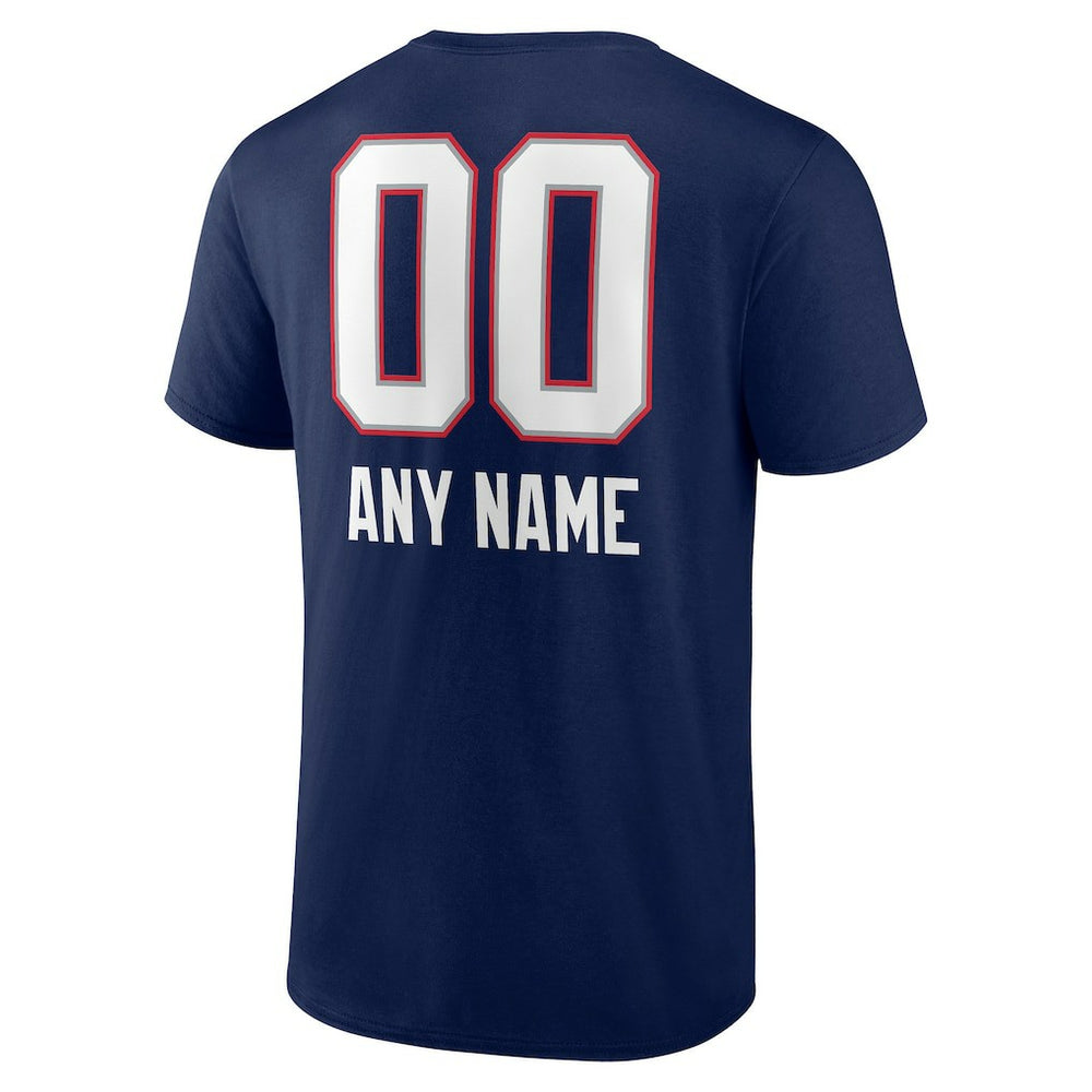 New England Patriots Personalized Name & Number Team Wordmark T-Shirt - Navy T-shirts
