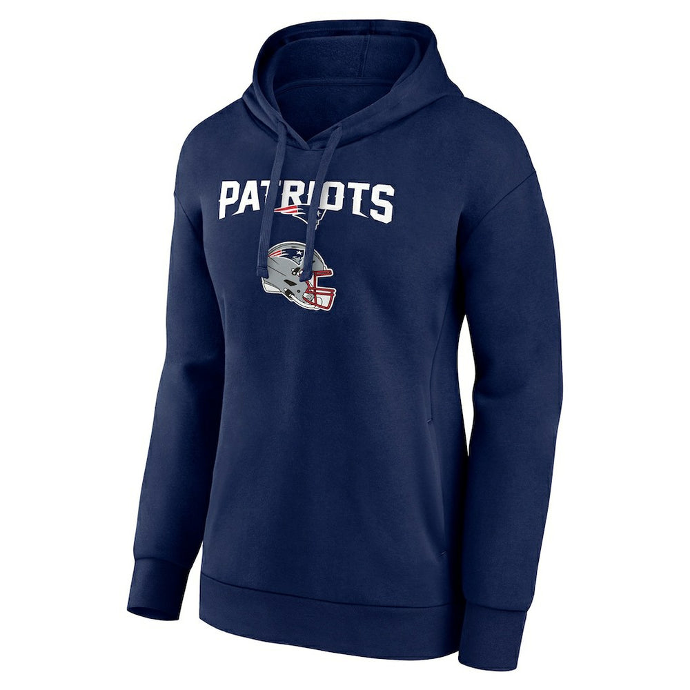 New England Patriots Women's Personalized Name & Number Team Wordmark Pullover Hoodie - Navy Hoodies